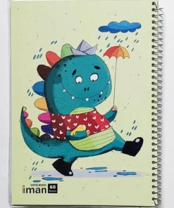 دفتر مشق مجلد 60 برگ حیوانات شاد، خط کشی شده و حاشیه دار